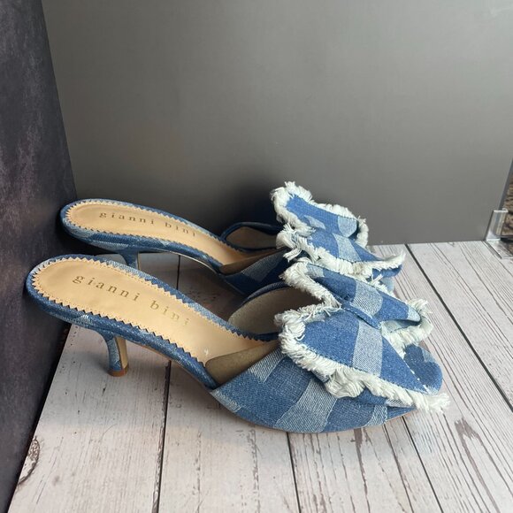 GIANNI BINI WENDELL RAFFIA BOW DRESS SLIDE (11) - Picture 4 of 12